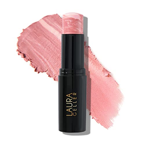 LAURA GELLER NEW YORK Italian Marble Blush Makeup Stick | Cream Finish Marbleized Blush for Cheeks, Apricot Spritz