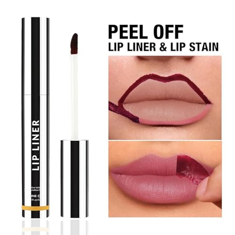 Coolord Lip Liner Lip Stain,Peel off Lip Liner Stain,Long Lasting Lip Stain Peel Off,Waterproof,Transfer-Proof, High Pigmented Color Lip Stains for Women Peel Off (01, #)