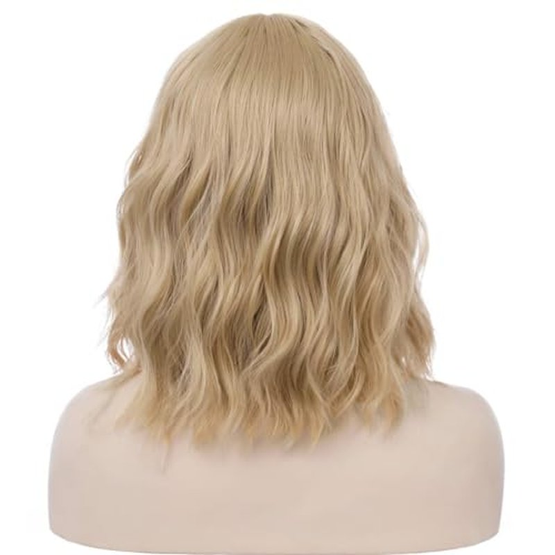 BERON 14 Inches Rainbow Wig Short Curly Wig Women Girl's Synthetic Wig Rainbow Wig with Bangs Wig Cap Included