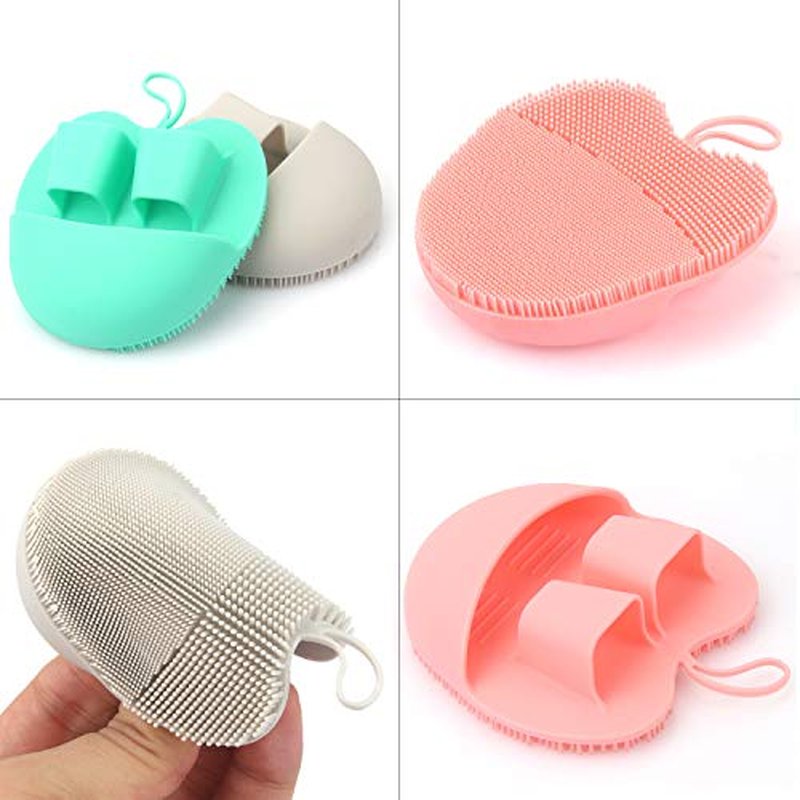 INNERNEED Soft Handheld Silicone Facial Cleansing Brush, Mild Anti-Slip Face Exfoliating and Massage Scrubber Pad, Gentle Exfoliating, Removing Blackhead, Massaging (Pack of 3)