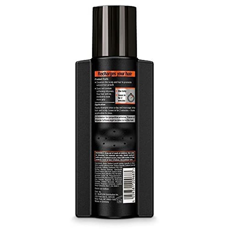 Alpecin Caffeine Shampoo C1 Black Edition, Men's Natural Hair Growth Shampoo for Thinning Hair with Niacin, Menthol, and Castor Oil, 8.45 fl. oz., Pack of 3