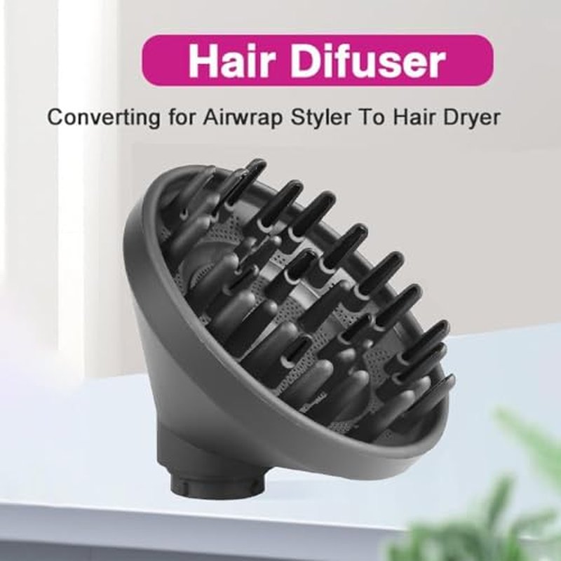 Upgraded Diffuser Attachment for Dyson Curling Iron HS05 HS03 HS01, Portable Hair Dryer Diffuser Nozzle Converting for Airwrap Styler To Hair Dryer