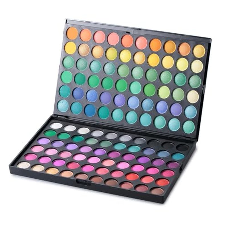Professional Makeup Eyeshadow Pallet Kit, All About Colorful Matte Shimmers Eye Makeup Palette, Natural Make Up Eye Shadows Cosmetics Gift Smokey Pallet Set, Safe for Sensitive Eyes (120-color)