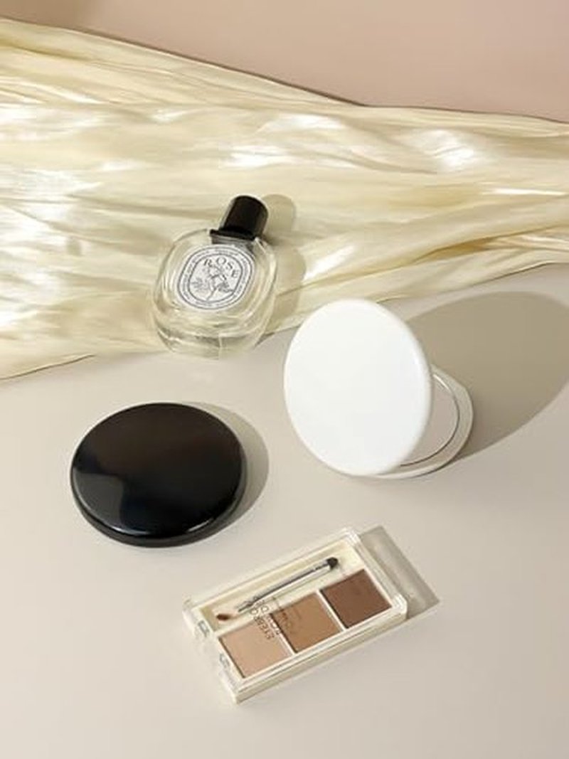 Macaki Compact Mirror for Purses,1X/20X Magnifying Mirror,3-inch Pocket Size Small Mirror for Travel and Makeup,Round White