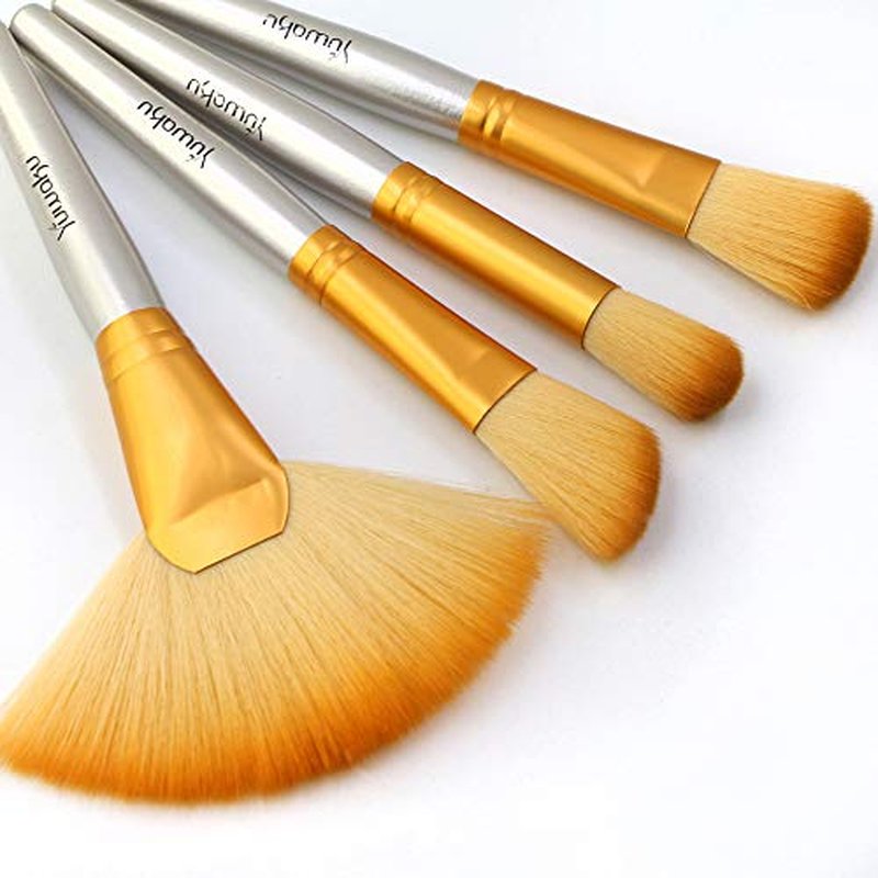 Makeup Brushes Set, 32pcs Blue Premium Cosmetic Make Up Brushes Foundation Blending Blush Concealer Shader Eyeshadow Eyeliner Compatible withTravel Makeup Bag