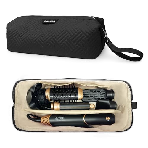 PASMAN Hair Tools Travel Bag for Shark Flex,Carrying Case Flat Curling Iron Waterproof Organizer,Compatible with FlexStyle Attachment (Black)