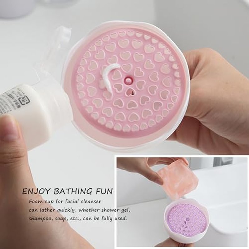 LZbeove Plastic Facial Cleanser Foamer Cup Portable Face Cleanser Foam Maker Cup Travel Skin Care Foam Maker Facial Skin Cleansing Care for Quickly get a rich cleanser lather (Blue)