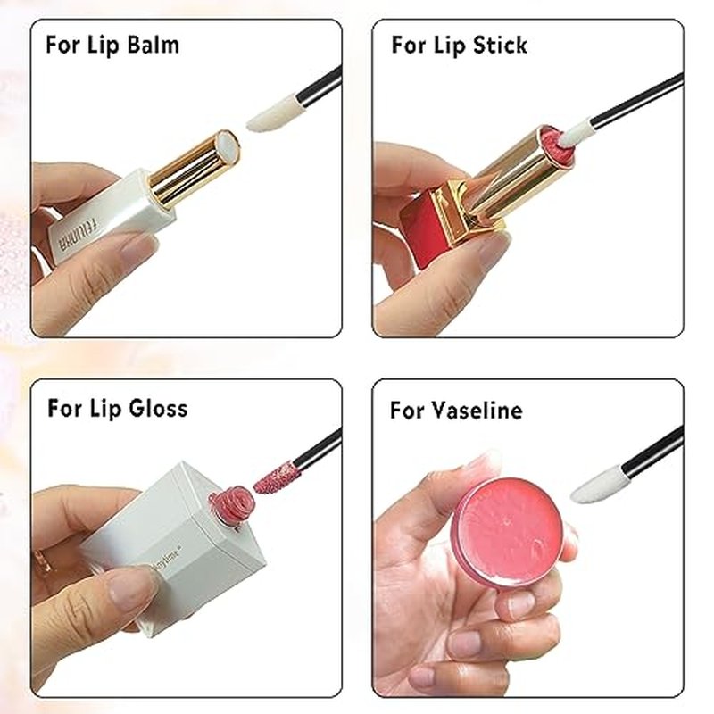 Lip Applicators Disposable 400 PCS - Black Disposable Lip Wands - Lip Brushes Disposable for Lipstick, Lip Gloss, Lip Balm - Disposable Makeup Applicator Kit