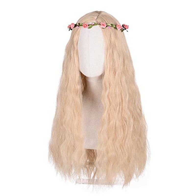 FYXZHUO Mixed Blonde Cosplay Tiger King Wig for Women,With Braid Long Wavy Girl Princess Costume Wig,Suitable for Daily Wear and Masquerade