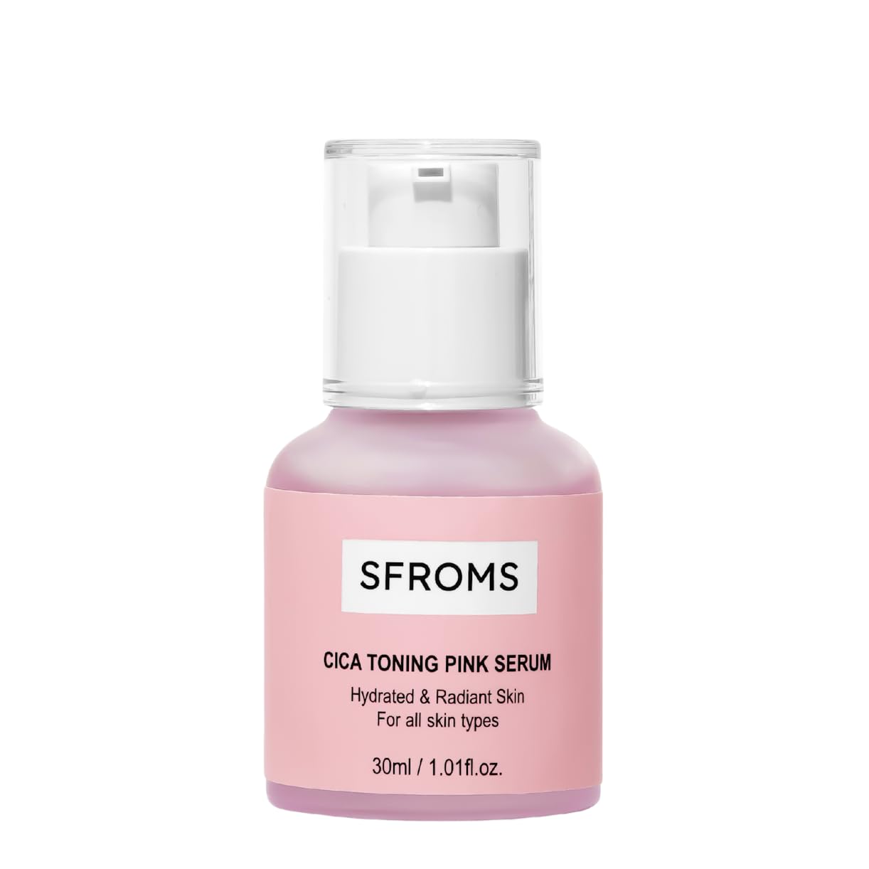 SFROMS Cica Toning Pink Serum with Vitamin B12 & Niacinamide-Brightening Hydrating Serum for Sensitive Skin, Dermatologically Tested, Fragrance-Free, Korean Skincare, 30 ml / 1.01 fl.oz
