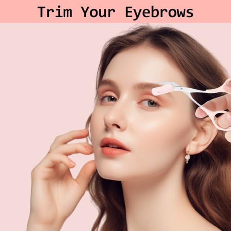 Eyebrow Trimmer Scissor,2024 New Eyebrow Trimmer for Women Men,Eyebrow Scissors with Comb,Non-Slip Eyebrow Cutter Eye Brow Razors,Eye Brow Shaper Trimming Scissors Makeup Tool (3PC-A)