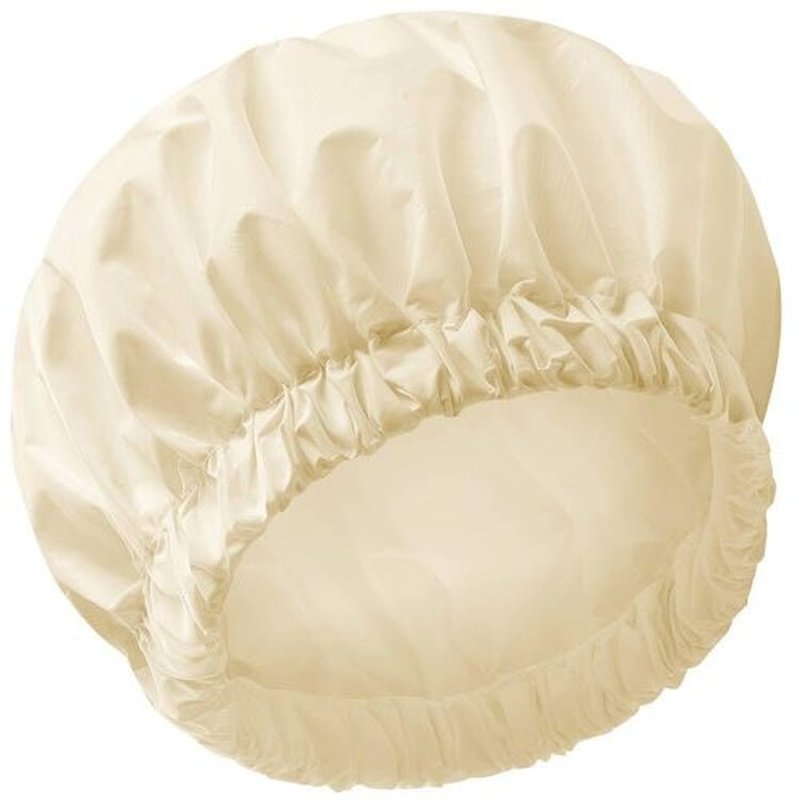 Reusable Shower Cap for Women, Large Waterproof Shower Bonnet Washable Elastic Band Bath Hair Hat for Long Hair, Braids(Champagne)