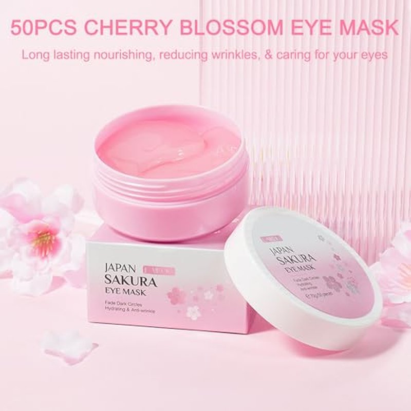 Sakura Skin Care Set Facial Kit, Cherry Blossom Skin Care For Teens, Complete Skin Care Gift Set Cream, Serum, Eye Mask, Lip Mask, 5 Sleeping Mask, 5 Mud Mask, Hydrating Skincare Kit For Teen Girls