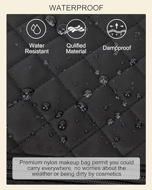 Relavel Clear Makeup Bag, Small Make Up Bag, Makeup Brush Organizer, Dual Layer Storage Bag for Women, Travel Toiletry Bags, Compact Cosmetic Bag, Rose Gold