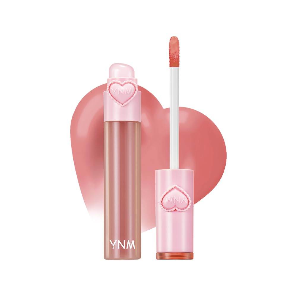 YNM Heart Jelling Tint, STRAWBERRY JELLING, Silicone Lip Brush Included, K-Beauty, Non-Sticky, Moisturizing, Smudge-Proof, Korean Lip Tint, Long-Lasting, Vivid Color, 0.09 oz
