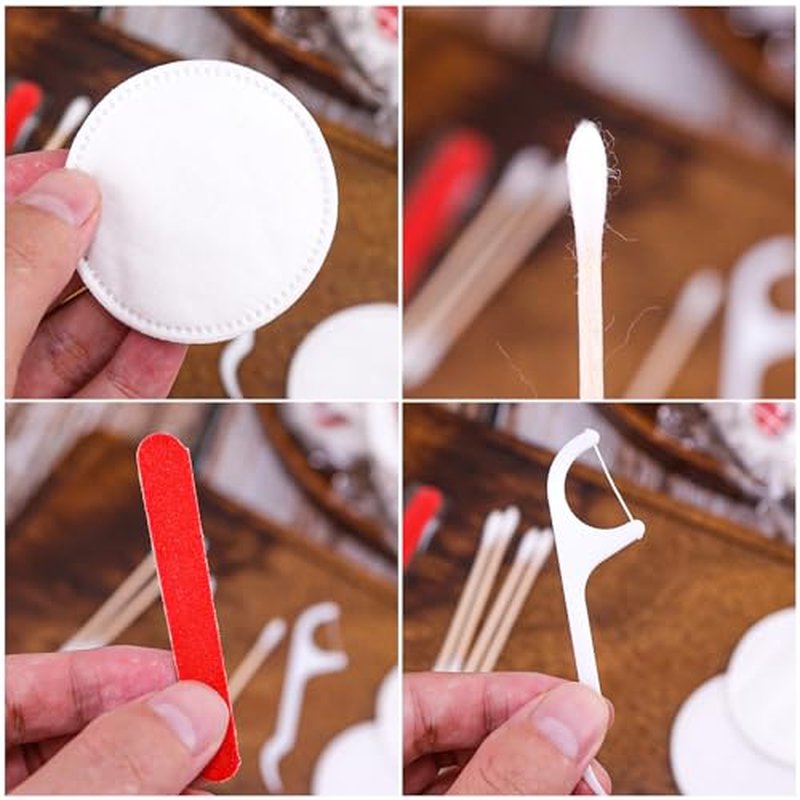 LLHQAMT Hotel Vanity Set, Bulk Vanity Kit Individually Packaged, Vanity Kit With Cotton Pads, Cotton Swabs, Dental Floss And Nail File (30 pcs)