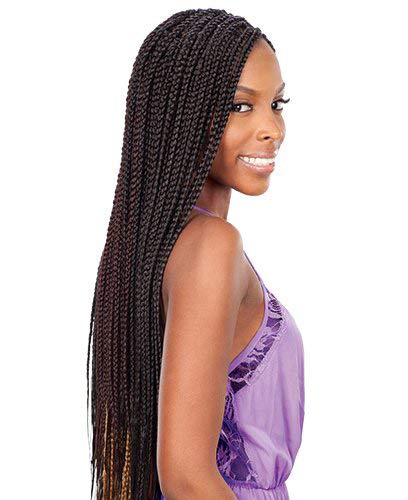 FreeTress Synthetic Hair Crochet Braid Medium Box Braids (4-Pack, 1B)