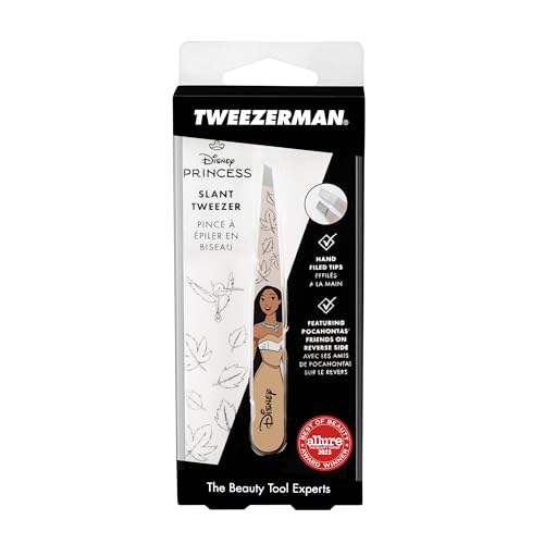 Tweezerman Pocahontas Slant Tweezer - Eyebrow Tweezers for Women and Men