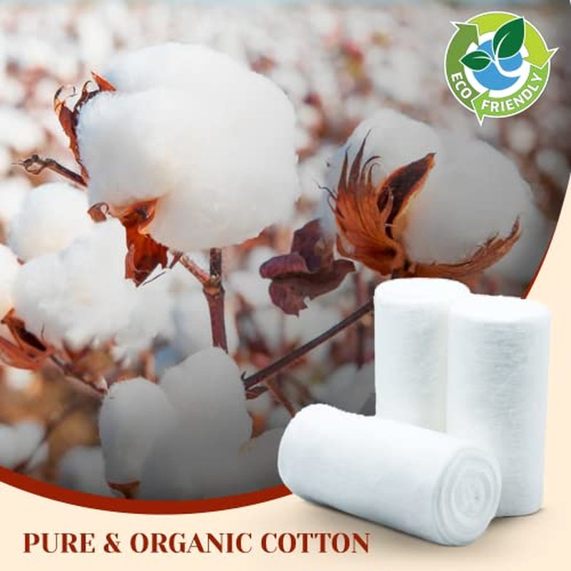 Absorbent Pure Cotton Roll 2.205 lbs Rolled Cotton Ball Multipurpose Soft Cotton use for Surgical First Aid Saloon Makeup Remover Beauty and Baby Care Pure Cotton Wool Roll 500 Gram (Pack of 4)