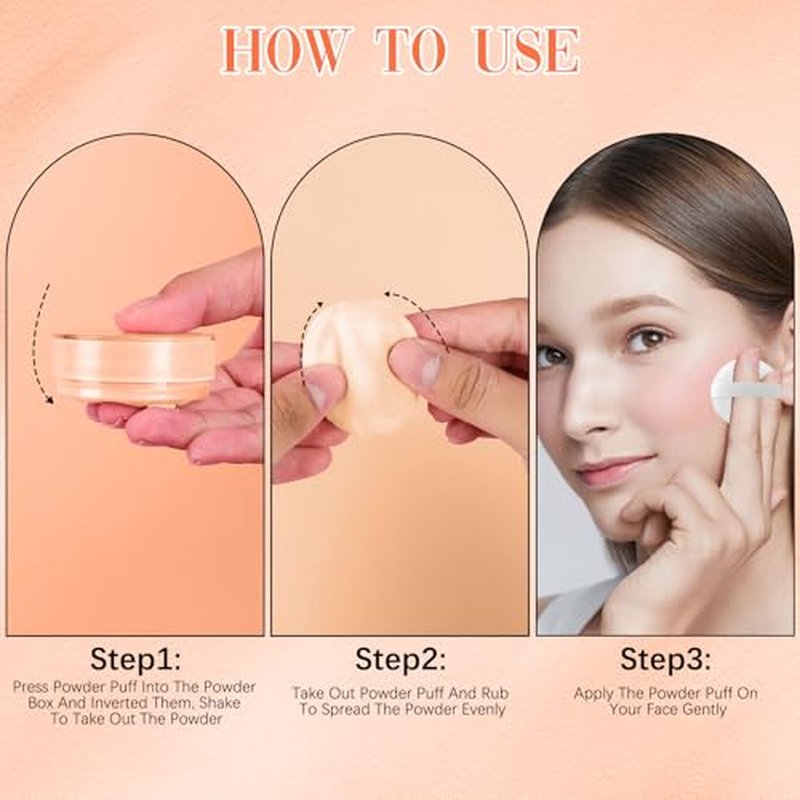 Beauty Blurring Powder, Beauty Pink Setting Powder, Blurring Setting Powder, Beauty Blurring Powder, for All Skin Tones (Orange, A)