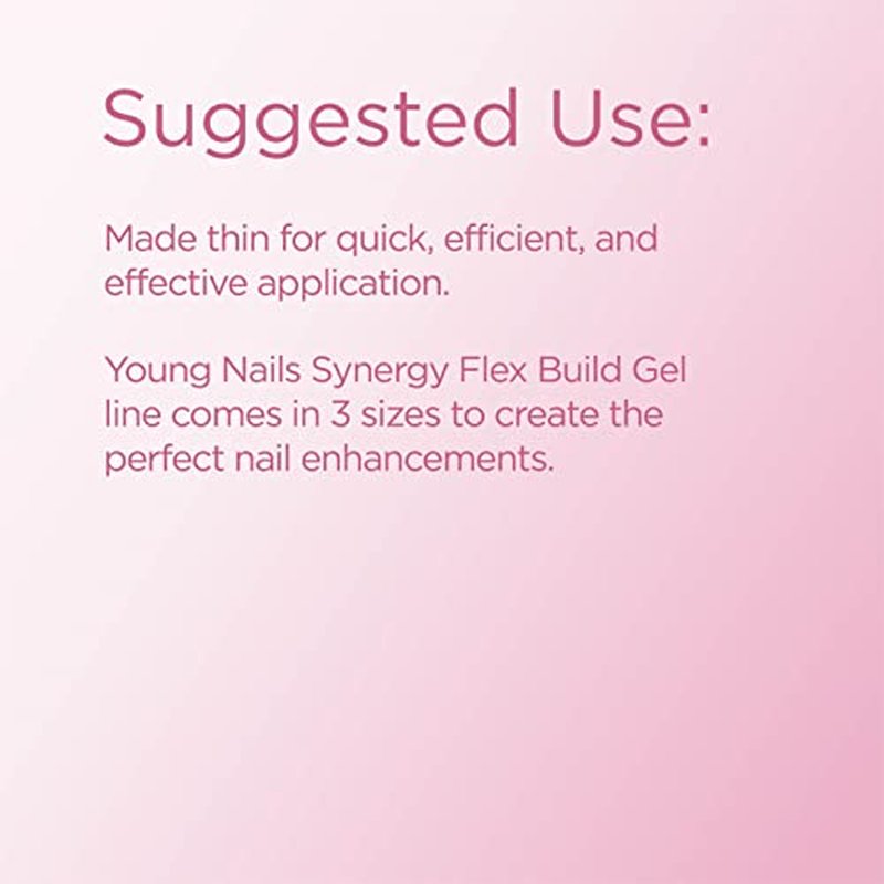 Young Nails Synergy Gel System, Building Gel - Hard Builder Gel, Superior Adhesion & Strength, Structured Nail Gel Builder - Flex Gel, Clear, 15g