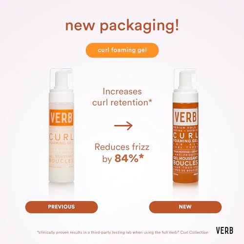 VERB Curl Foaming Gel – Frizz Control Mousse for Curl Definition – Curl Enhancing Hair Product for Medium Hold – Locking Gel for Waves, Soft Curls and Coils, 6.7 fl oz