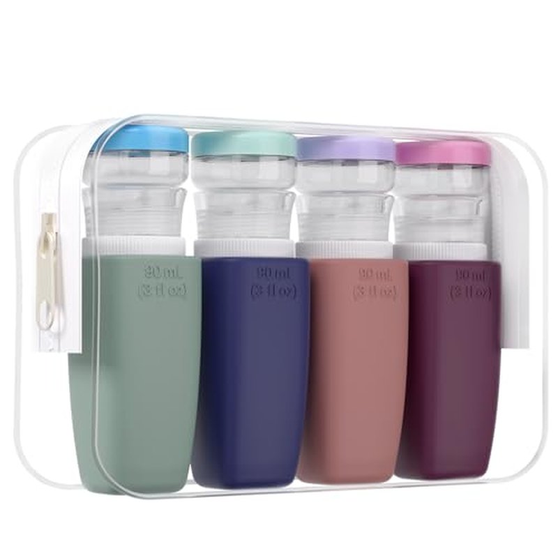DEPOZA 20 Pack Travel Bottles Set - TSA Approved Leak Proof Silicone Squeezable Containers for Toiletries - BPA Free for Shampoo, Conditioner, Lotion, Soap Travel Essential Accessories D03C