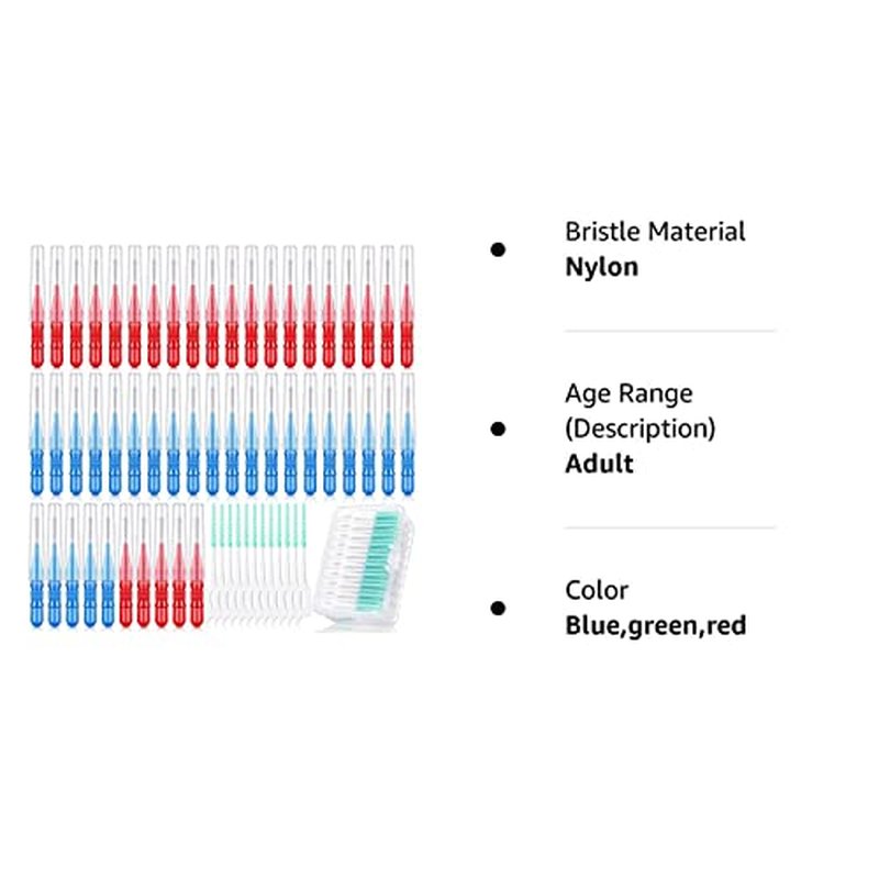 350 Pieces Interdental Brush Tooth Floss Tooth Cleaning Tool Toothpick Dental Tooth Flossing Head Oral Dental Flosser Teeth Soft Dental Picks Refill Dental Flosser Toothpick Cleaners (Blue, Red)