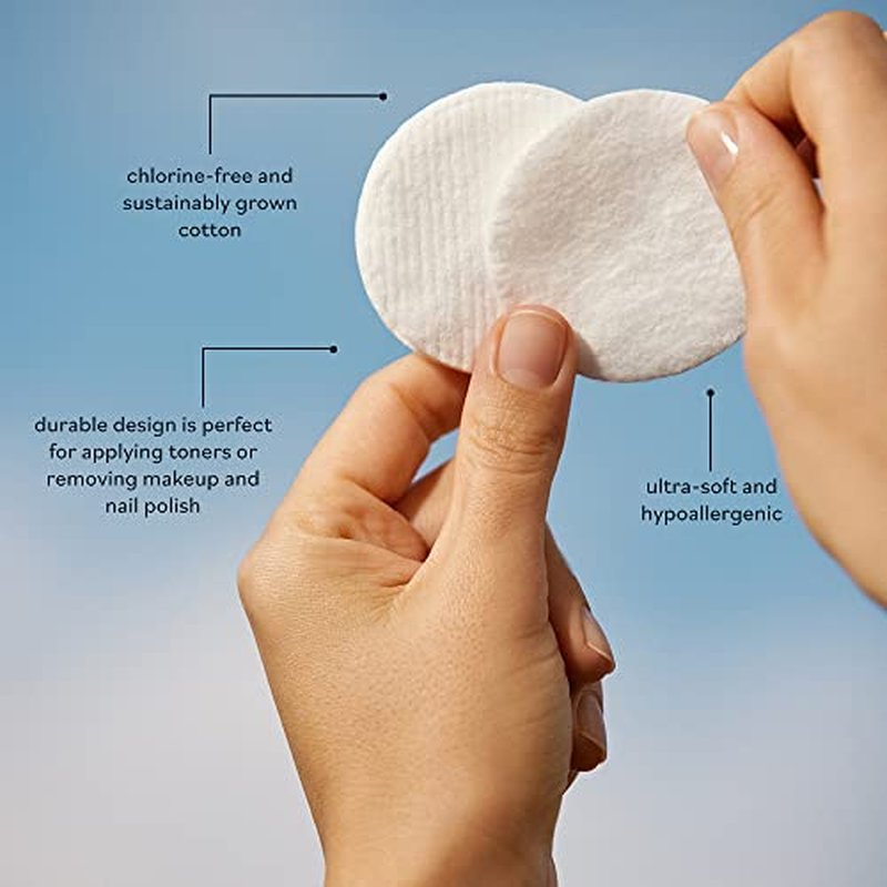 Sky Organics Organic Cotton Rounds for Sensitive Skin, 100% Pure GOTS Certified Organic for Beauty & Personal Care, 100 ct. w Ebook