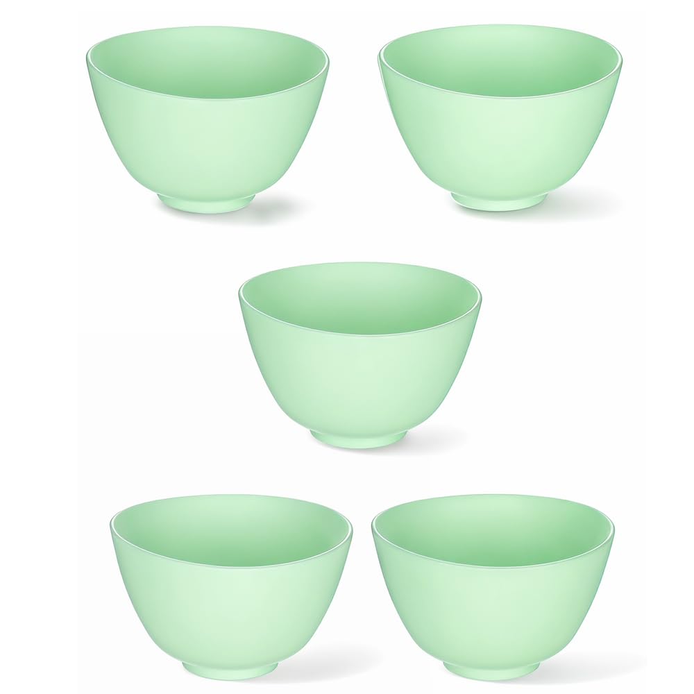 FOMIYES Silicone Facial Mask Bowl 5-Pack Silicone Diy Skincare Bowls 4 Inch Salon Spa Face Skin Applicator Bowls for Home Beauty Treatments and Mask Stirring