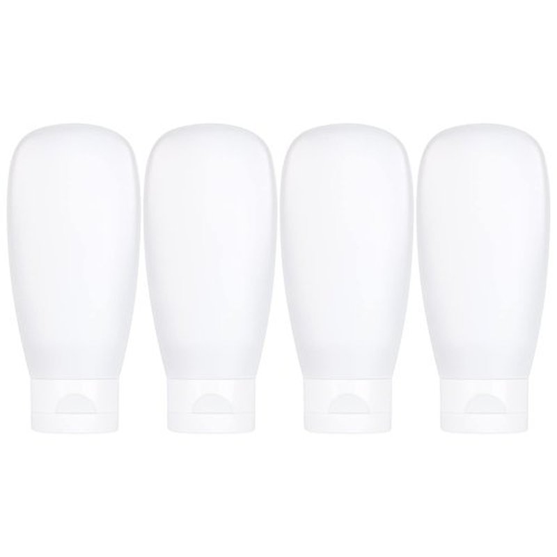 TSA Approved Travel Bottles Set for Toiletries Travel Size Containers Kit 4 Pack Portable Leak Proof Refillable Squeeze Cosmetic Airplane Essential Shampoo Hair Conditioner Body Lotion Bath Shower Gel