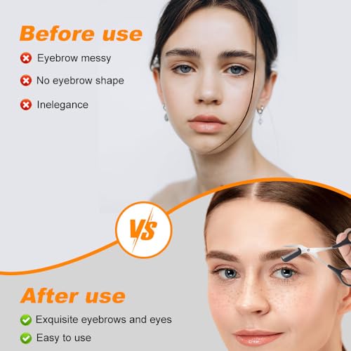 Eyebrow Trimmer Scissor,Upgrade 2 In 1 Eyebrow Scissors with Comb,Non-Slip Stainless Steel Eyebrow Trimming Scissors, Eyebrow Cutter Hair Removal Eyebrow Scissors Makeup Tool for Women Men (3Pcs A)