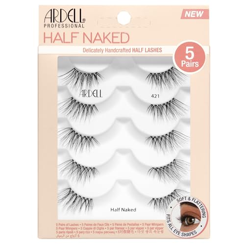Ardell Half Naked Lashes - 421, Delicately Handcrafted Half Lashes, 5-pairs, 1-pack