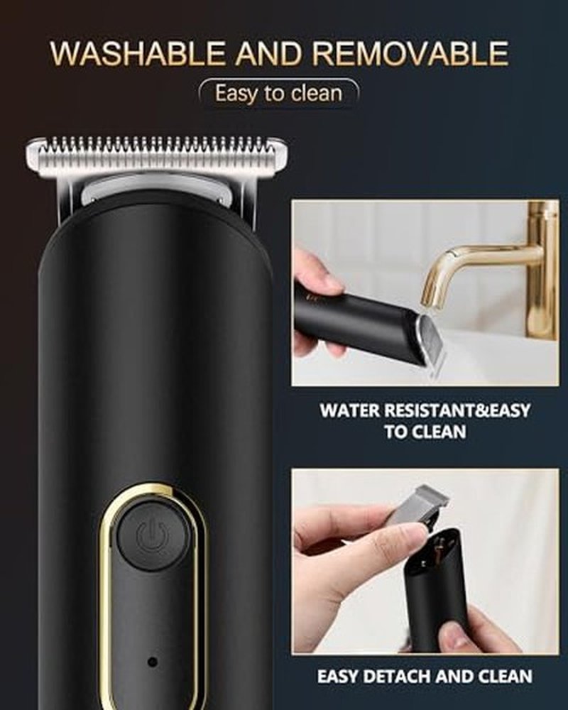 PRITECH Manscape Trimmer for Men, Beard Trimmer for Men, Rechargeable Shavers for Men, Electric Razor for Men, Cordless Hair Clippers, Waterproof Body Trimmer with Standing Recharge Dock(Black)