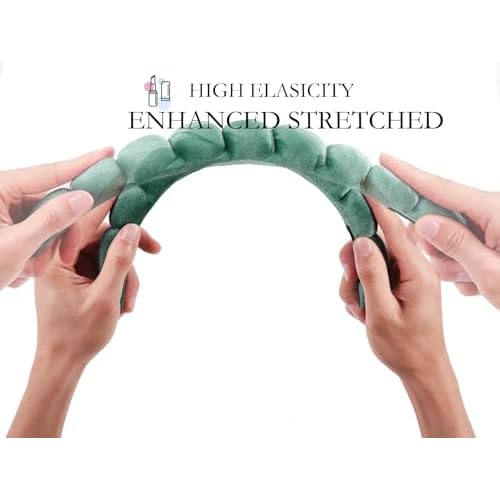 Spa Headbands for Washing Face Velvet Makeup Headband Combo Pack - Puffy Makeup Headbands for Face Washing, Mask, Skin Treatment