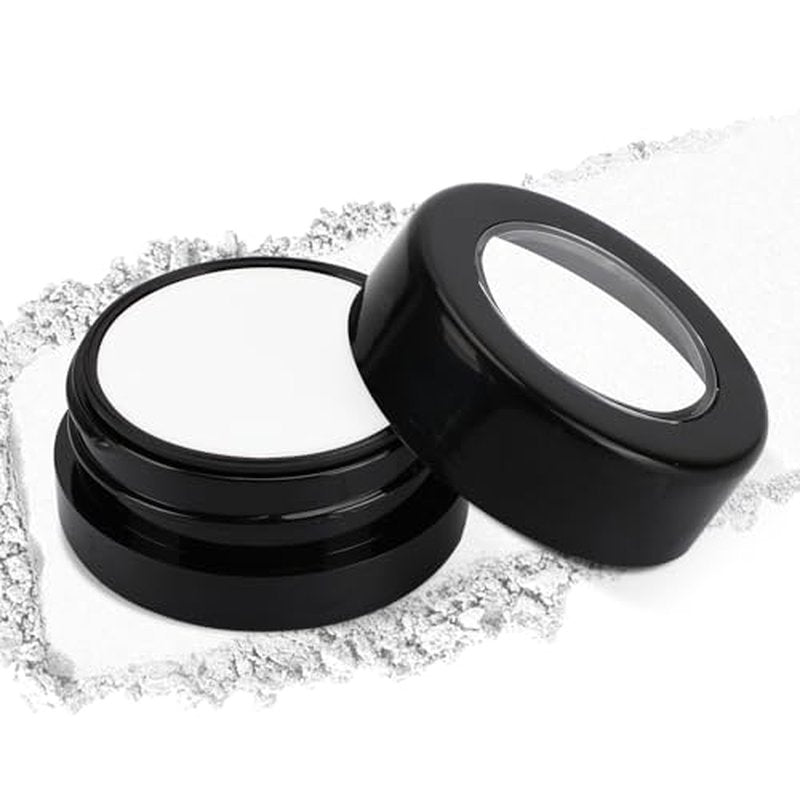 FIVEFULU Single White Eyeshadow, Pressed Powder Matte White Eye Shadow Palette Make-up, Blendable Long Lasting High Pigment White Eye Makeup Halloween White Eye Paint & Face Body Paint