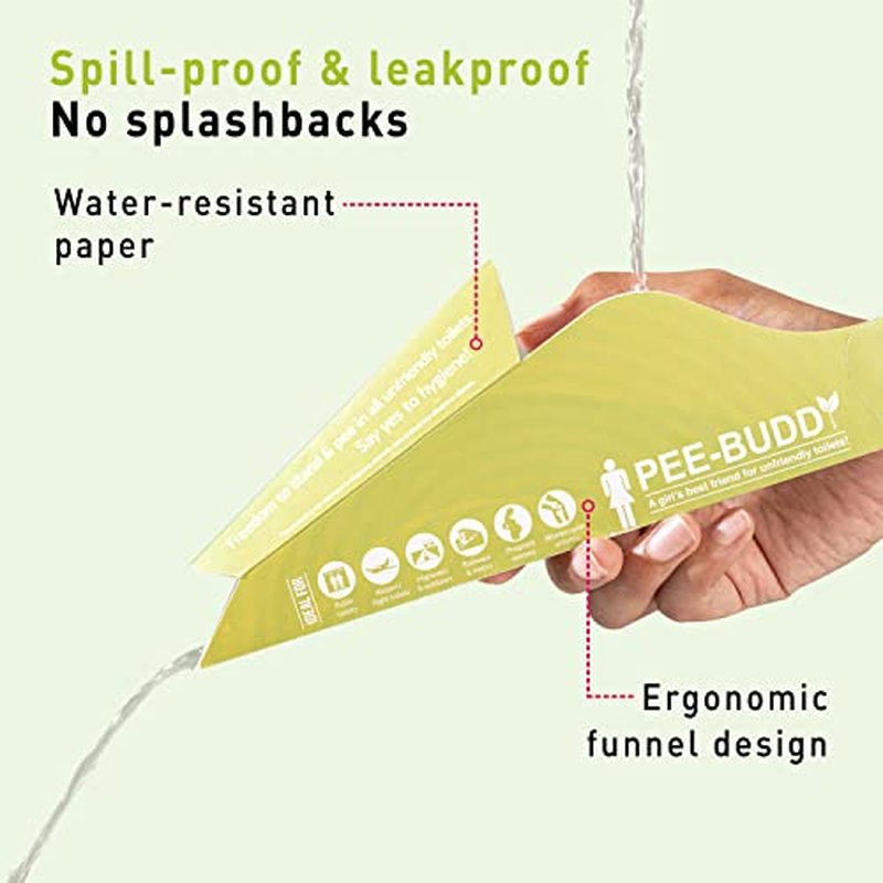 Pee Buddy 10 Funnels Portable Female Urination Device | Disposable Female Urinal Funnel | Travel, Camping & Hiking and Outdoor Activities | Foldable and Compact Stand and Pee Funnel for Women, Girls