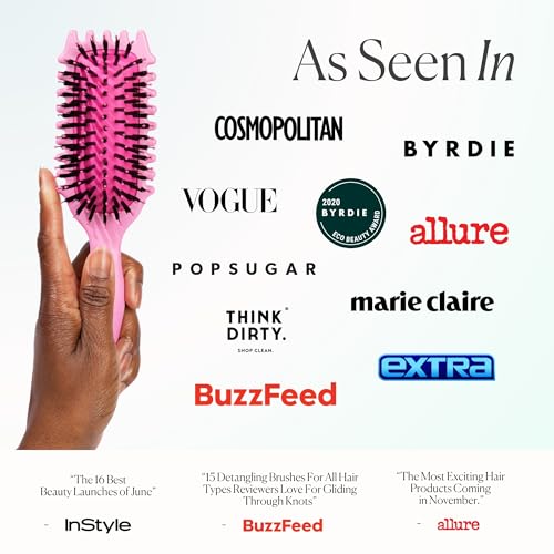 Bounce Curl Define EdgeLift Brush, 5-in-1 Tool for Effortlessly Defined Curls, Waves & Coils, Reduces Frizz - Brick Red