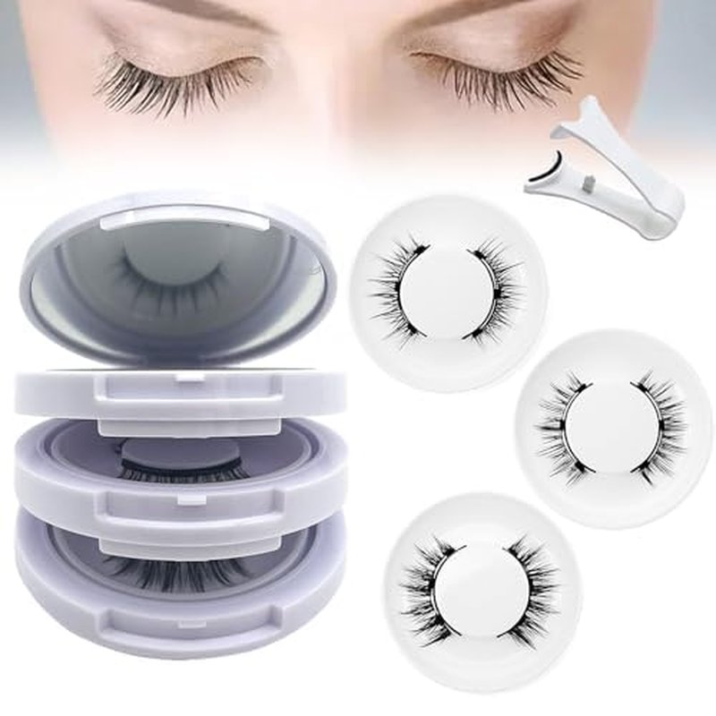 Krafty Magnetic Eyelashes,Magnetic Eyelashes,Magnetic Eyelashes Natural Look,Reusabl Magnetic Eyelashes with Applicator,No Glue Needed Eyelashes Magnetic Lashes(Natural+Devil+Simple）