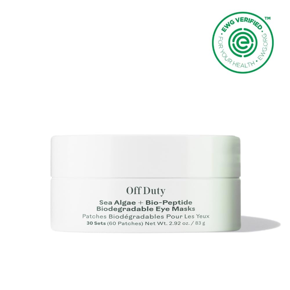 Three Ships - OffDuty Sea Algae + Bio-Peptide Smoothing Biodegradable Eye Masks | Firm, Smooth, Refresh Under Eye Skin | Cruelty-Free, Vegan, Paraben-Free, Sensitive Skin Safe (30 Sets | 2.96 oz)