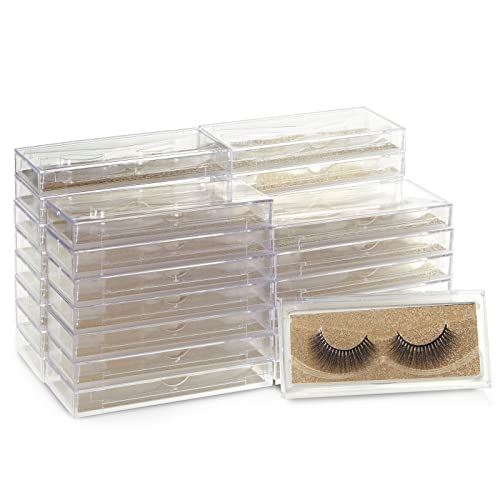 Stockroom Plus 30-Pack Gold Glitter Empty Eyelash Case for False Eyelashes, Lash Cases Empty Bulk Wholesale with Glitter Paper Card for Makeup Artists, Women (4.4 x 2 Inches, 0.55" Width)