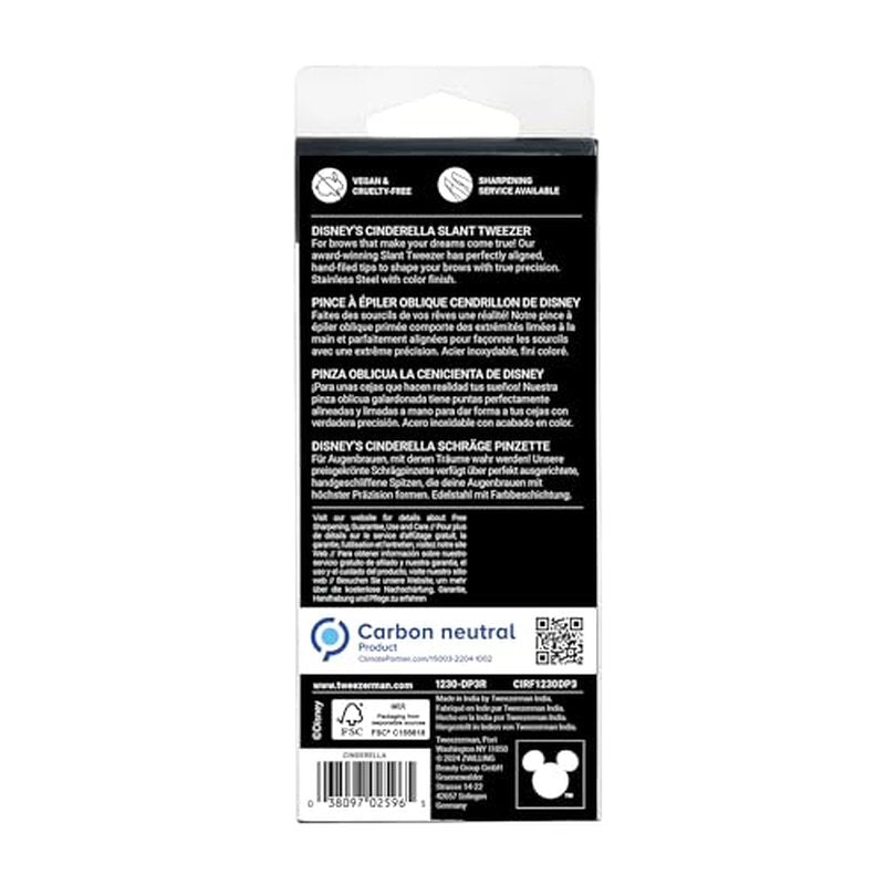 Tweezerman Cinderella Slant Tweezer - Eyebrow Tweezers for Women and Men