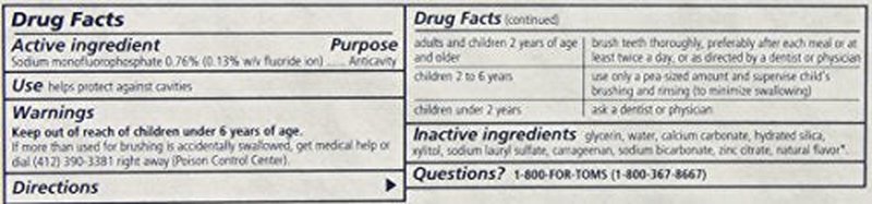 Tom's of Maine Whole Care Fluoride Toothpaste, Cinnamon Clove, 4.7 Ounce, 2 Count