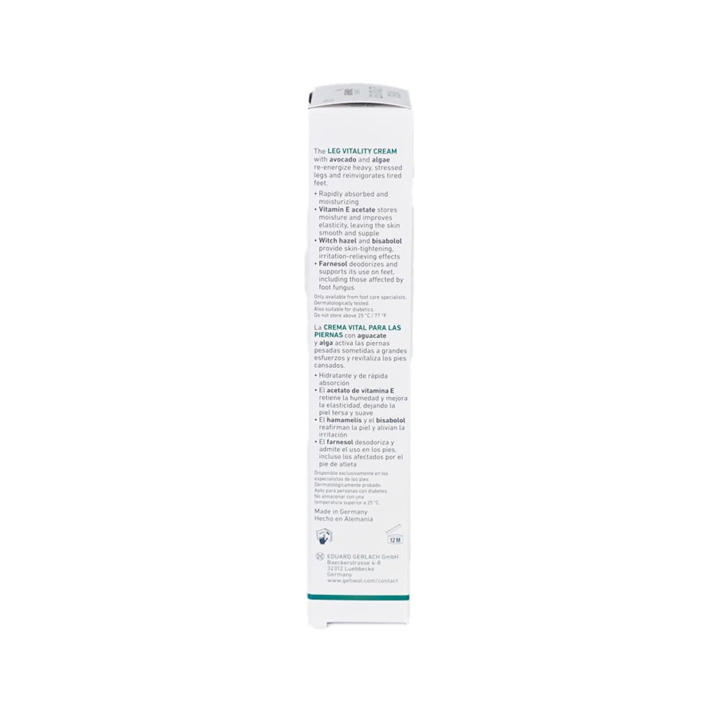 GEHWOL Leg Vitality Cream - 4.4 oz for Tired Legs & Circulation Support