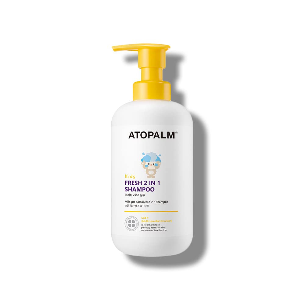 ATOPALM Fresh 2 in 1 Shampoo 15.5 Fl. Oz., 460ml, Kids Tear-Free Shampoo & Conditioner | Mild Cleanser for Sensitive Scalp and Weak Hair | Tangle-Free Care with Argan Oil