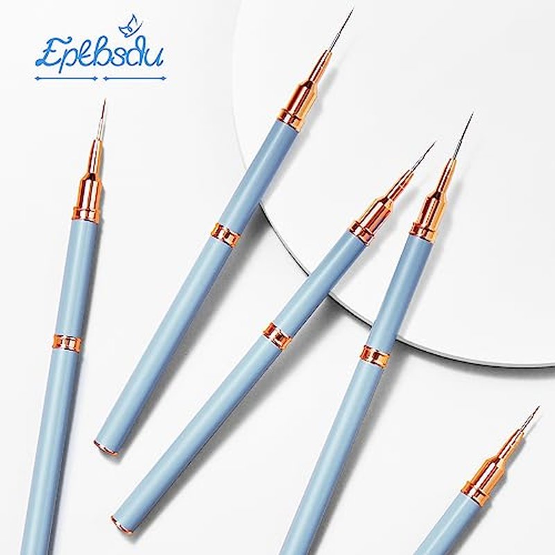 Nail Art Brushes, Double-Ended 10PCS Head Long Nail Art Liner Brushes Nail Design Brushes for Long Lines,Tiny Details,Fine Drawing Nail Brushes for Nail Art,Sizes 5/7/9/10/11/15/20/22/25/30