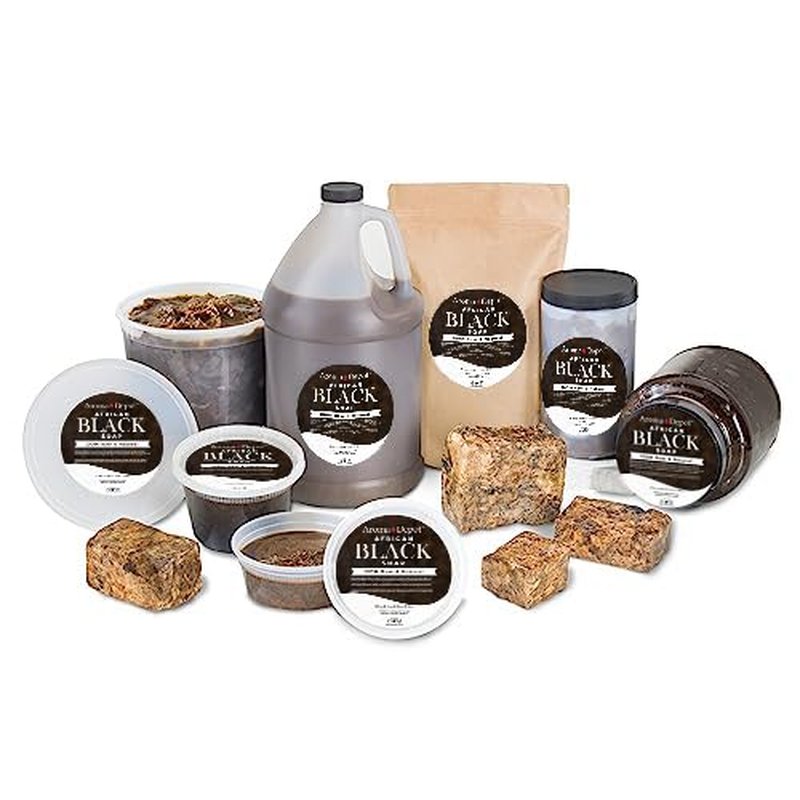 Aroma Depot Raw African Liquid 1/2 Gallon Black Soap 100% Natural soap for Acne, Eczema, Psoriasis, and Dry Skin Scar Removal Face And Body Wash. Handmade imported from Ghana