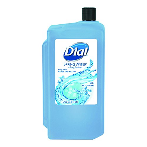 Dial Body Wash, Spring Water, 1 Liter Dispenser Refill Cartridge (Pack of 8)