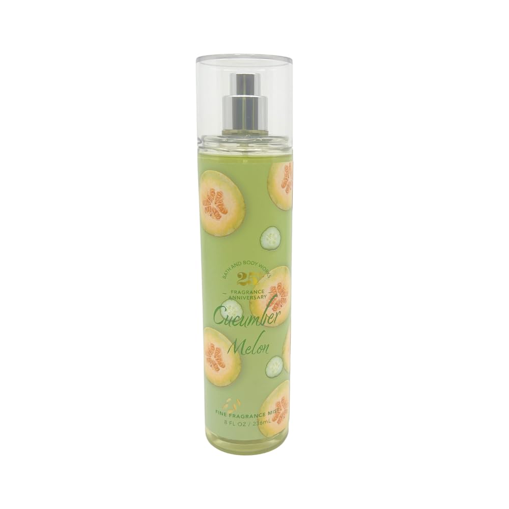 Bath & Body Works CUCUMBER MELON 3-piece Gift Set with a Red Bow for Holiday & Gifts - Mist, Shower Gel, and Body Lotion - Limited Edition