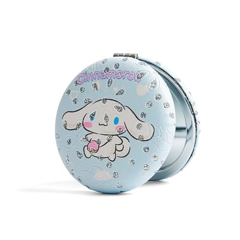 easitea Cute Compact Mirror for Women & Girls, Bling Leather Travel Makeup Mirror with 1X/3X Magnifying, Gift for Her